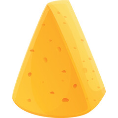 A Bright Yellow Wedge Of Cheese With Small Holes Scattered Across Its Surface Isolated On A Transparent Background
