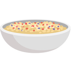 A Bowl of Oatmeal With Colorful Berries On A Transparent Background