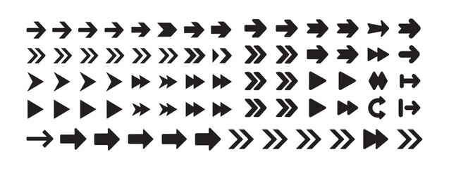 Big Arrow icon set. Arrow. Cursor. Collection different arrows sign. Vector Eps 10