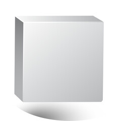 A Simple White Cube with a Soft Shadow and a Transparent Background Offering a Clean and Minimalist Geometric Design Element