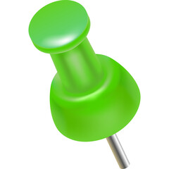 A Bright Green Thumbtack Pin With A Metal Point On A Transparent Background A Simple Office Supply Icon For Notes And Documents