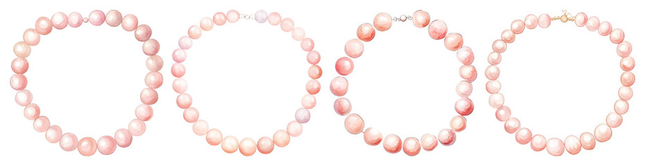 Obraz premium Elegant pink beaded bracelets illustration