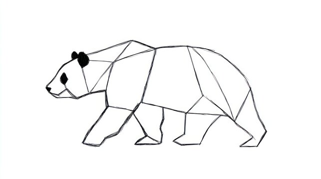Geometric panda silhouette