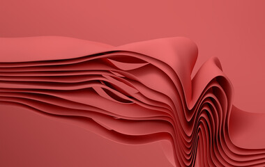 Modern Coral Sculpture Forming Flowing Paper-Like Layers in Motion