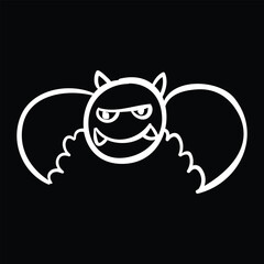Cute vampire bat Halloween vector icon