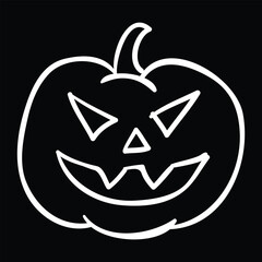 Jack-o’-lantern pumpkin Halloween vector icon