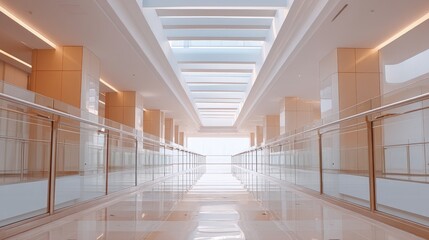 Obraz premium Modern Architectural Interior with Bright Light and Sleek Lines in a Minimalist Design Space