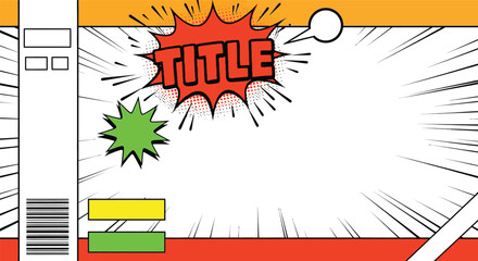 comic explosion template vector, dynamic speech bubble and action line illustration for exciting promotional and creative design projects