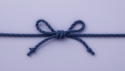 blue bow on a leavender  background