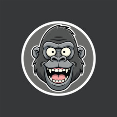 Happy Gorilla Cartoon Mascot Vector Illustration