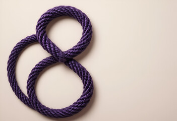 Plum Twist – Deep Purple Rope on Pale Cream Background