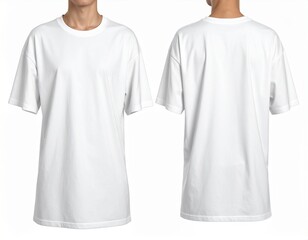 High-quality oversized t-shirt mockup, flat lay and on-model version, realistic cotton texture, clean background, studio lighting, modern streetwear aesthetic