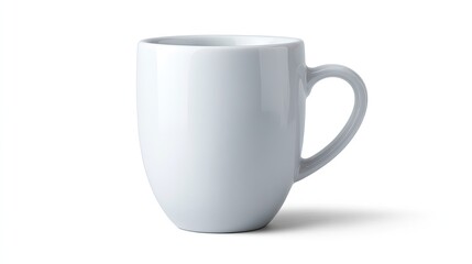 Fototapeta premium Plain White Coffee Mug on a Bright Surface for Beverage Photography and Minimalist Decor
