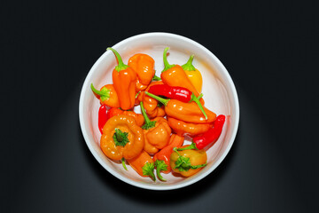 Multi Coloured Chillis in Bowl