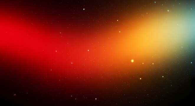 Abstract Cosmic Nebula Background Blend of Red Orange Yellow and Blue with Sparkling Stars