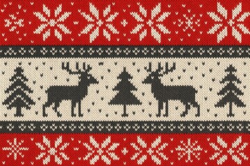 Festive knitted reindeer pattern