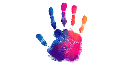 Colorful hand print isolated on transparent background Remove png