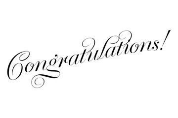 Congratulations! - Congratulations! word, text or lettering. Vector script and handwritten typography. Congratulations! word for note, sign, card, banner. Isolated.
