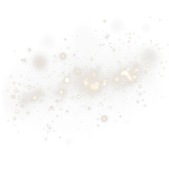 Ethereal golden bokeh overlay with soft glowing lights and sparkling stars, creating a dreamy atmosphere for artistic backgrounds and design projects