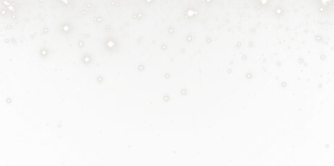 Soft white background with sparkling stars and gentle bokeh effect, creating an ethereal atmosphere perfect for design projects and festive themes with copy space