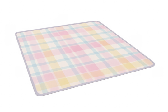 Plaid blanket offering soft pastel watercolor pattern