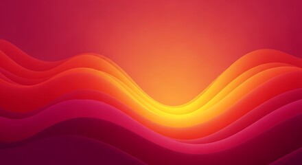A mesmerizing digital illustration of flowing, overlapping waves in vibrant warm tones of red, orange, and yellow, creating a smooth, abstract background