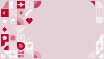 Geometric Japan Flag Pattern DesignBackground PNG