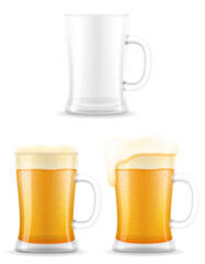 beer in mug transparent stock vector illustration beverage icons
