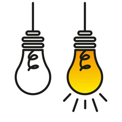 Light bulb icon. Idea concept symbol. Bright illumination Vector. Creative inspiration.