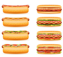 hot dog sausage in a bun stock vector illustration fast food icons