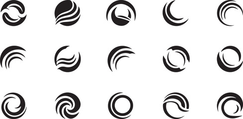 vector black and white icons set