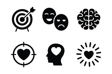 Mental Health, and Emotional Intelligence Icons Set