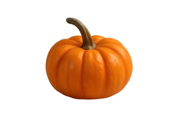 Fototapeta premium Orange pumpkin on transparent background symbolizing halloween, autumn harvest, and seasonal decoration