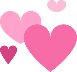Floating pink hearts on a black background for romantic celebrations and love