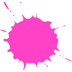 Vibrant Pink Paint Splatter Splash Effect Isolated on Transparent Background Dynamic Abstract Art