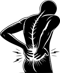 Illustration of Common Illness Symptoms – Icons Showing People Experiencing Various Health Conditions Such as Headache, Fever, Cough, Chest Pain, Stomach Ache, Nausea, Joint Pain, and Chills