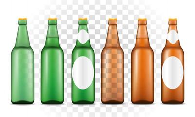 beer in bottle transparent stock vector illustration beverage icons