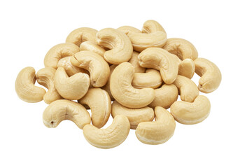 Isolated bunch of cashew nuts, delicious, healthy and nutritious source of energy, snacks