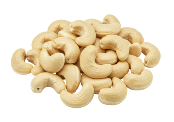 Isolated bunch of cashew nuts, delicious, healthy and nutritious source of energy, snacks