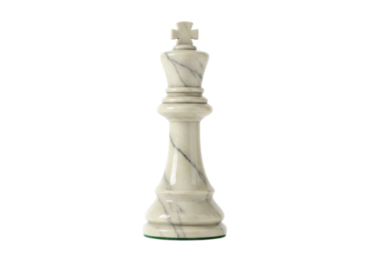 Isolated Marble King Chess Piece with Detailed Design, Strategic Game Symbol, Art Piece