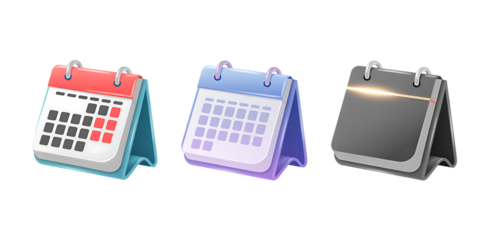 Stylized Desk Calendar Icons for Scheduling Apps
