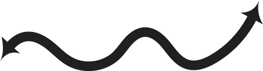 Hand-drawn black arrow, vector & PNG direction icon