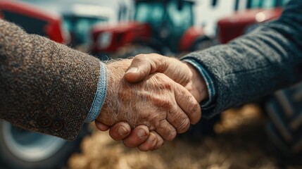 Farmers handshake at rural market