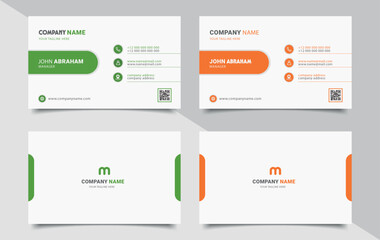 Corporate Business Card Design Template Modern Style Visiting Card Layout Professional Design Clean Elegant Two Sided Mockup For Company And Personal Use Vector