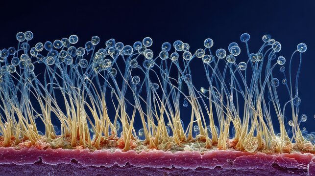 Cilia lining respiratory epithelium cells