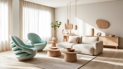 Chic Neutral Living Room with Modern Touches