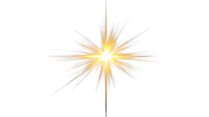 Explosion of Golden Light Rays and Lens Flares, cut out transparent