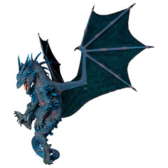 Fototapeta premium 3D Rendering Fairy Tale Dragon on White