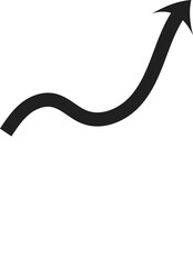 Flat black arrow icon pointing right minimal design element for UI, web and print