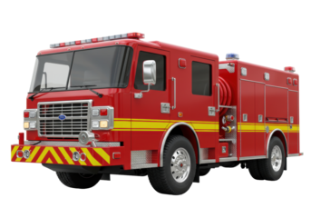 Isolated Fire Truck, professional emergency response vehicle used by the fire department